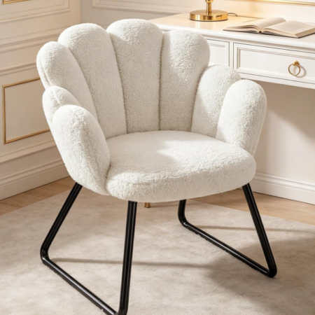 Petal-Back Vanity Stool (Modern Minimalist Style)